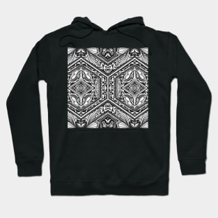 Black and White Hexagon Geometry Hoodie